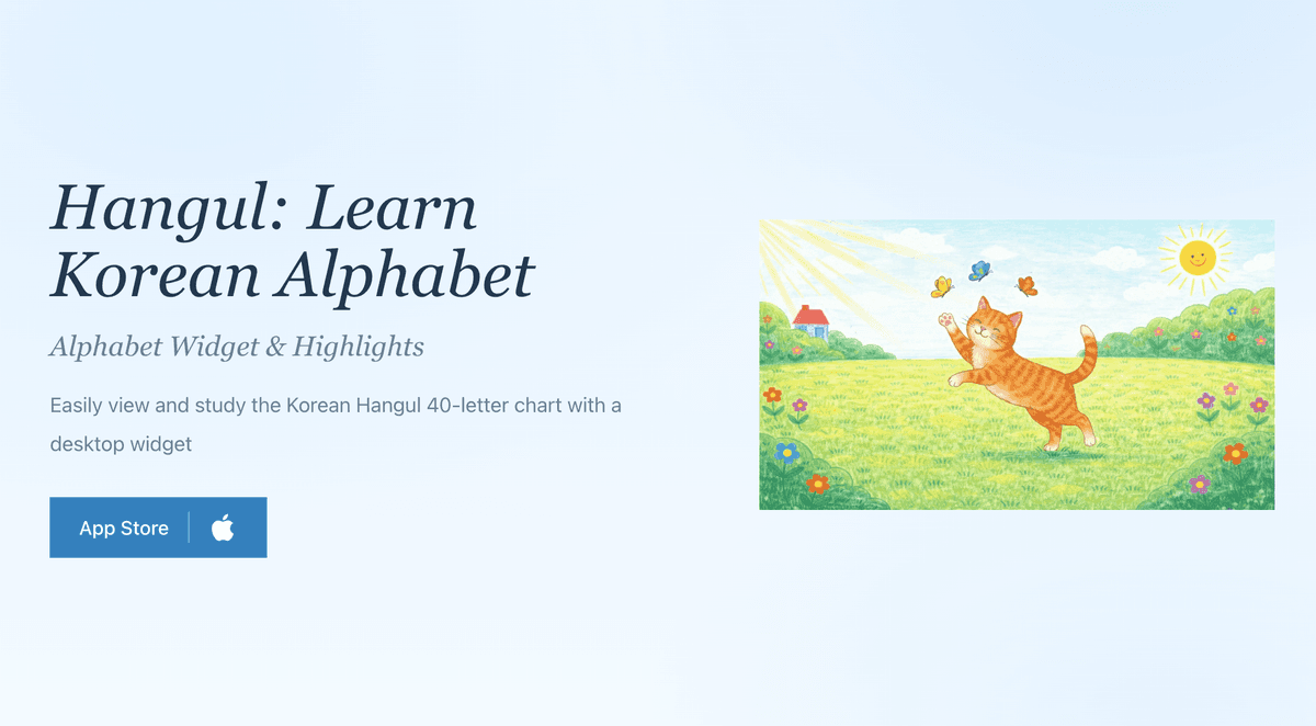 Hangul - Korean Chart Widget